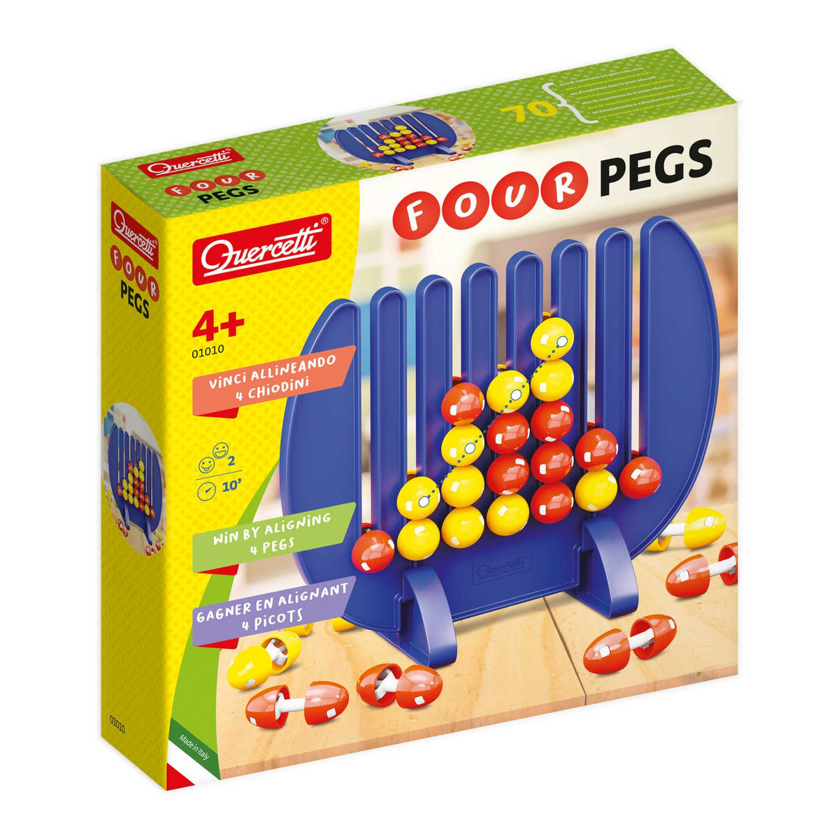 Quercetti | FOUR PEGS 42pcs 26x26x6 3+