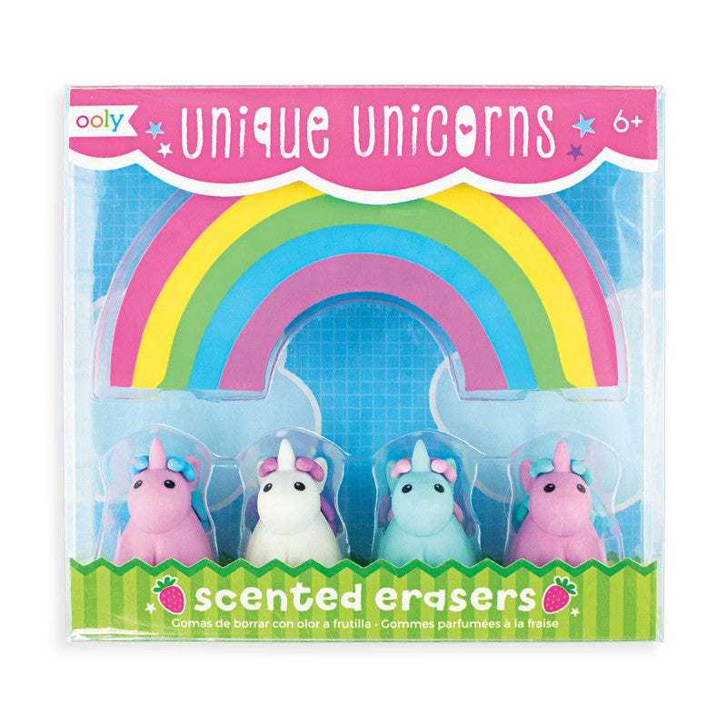 OOLY | Unique Unicorn Strawberry Scented Erasers
