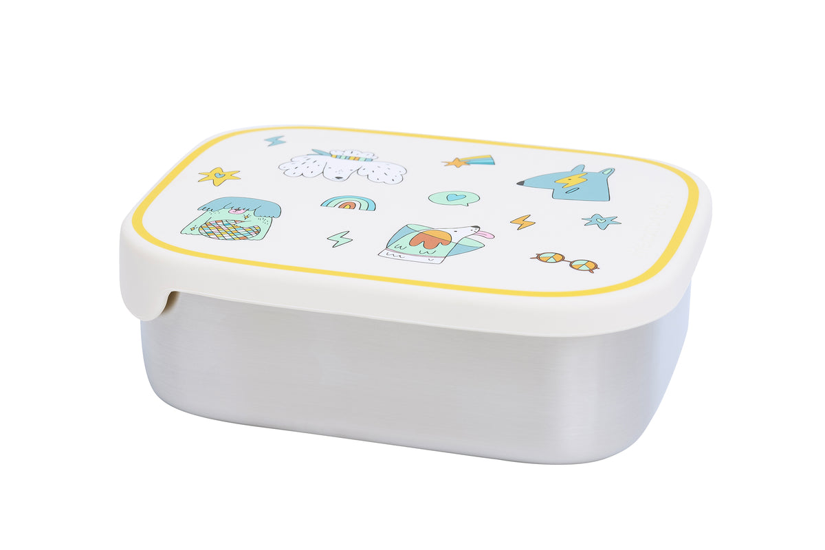 The Cotton Cloud | Stainless steel lunchbox with removable compartments Funky Dogs