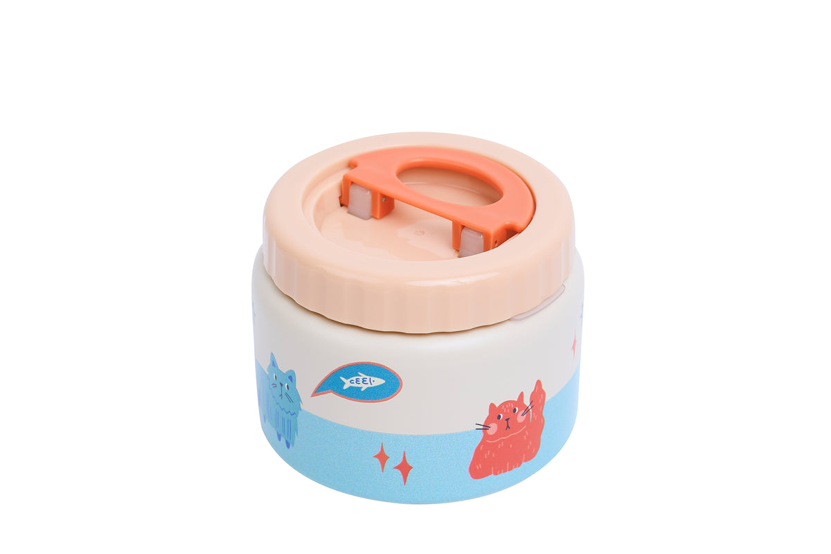 The Cotton Cloud | Stainless Steel Thermo Food Jar 350ml Meowtiful Cats