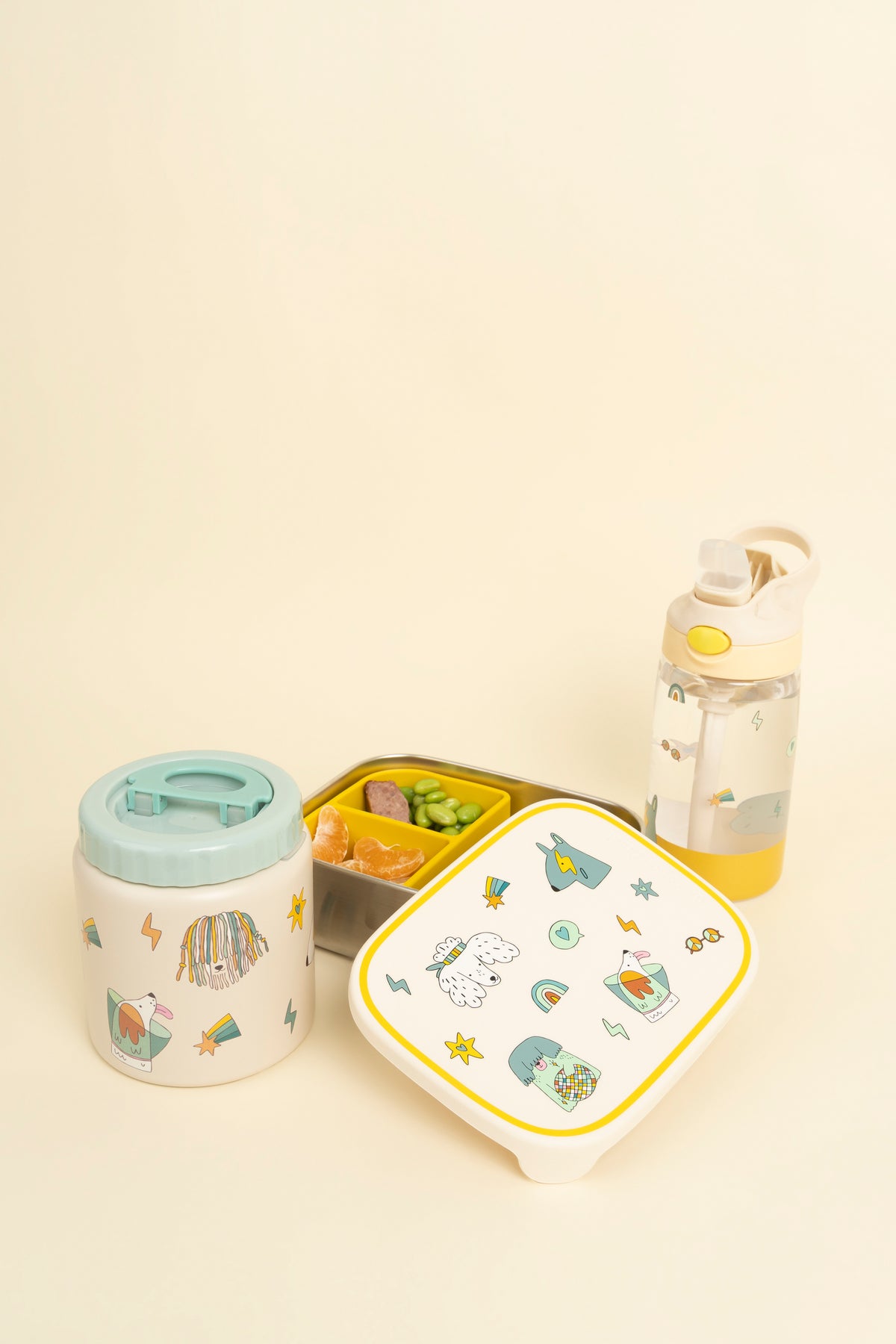 The Cotton Cloud | Stainless steel lunchbox with removable compartments Funky Dogs