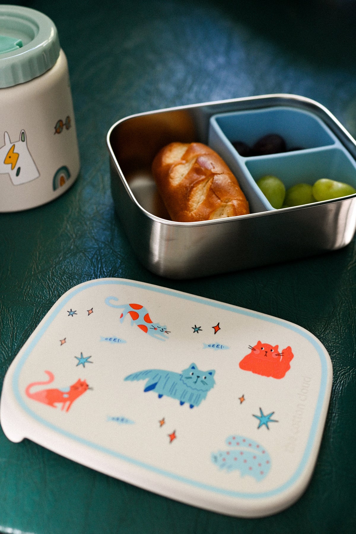 The Cotton Cloud | Stainless steel lunchbox with removable compartments Meowtiful Cats