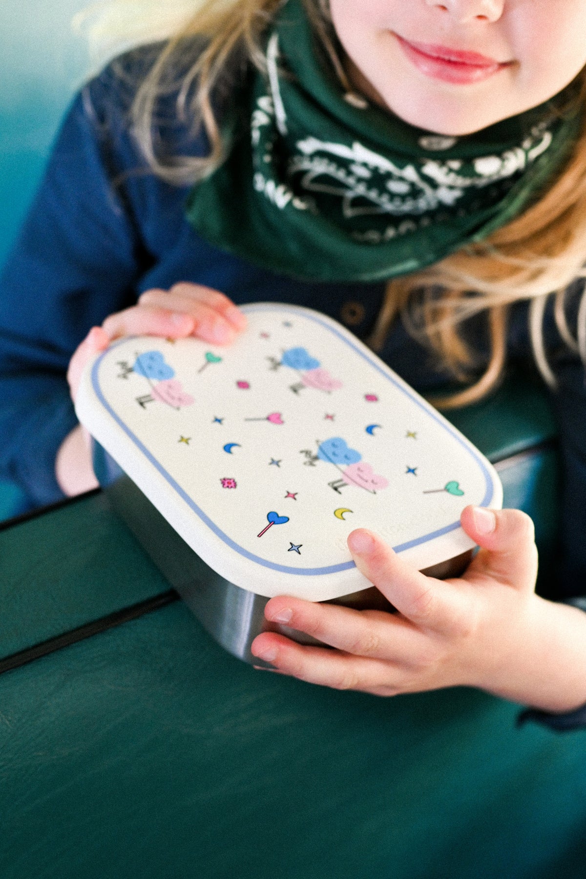 The Cotton Cloud | Stainless steel lunchbox with removable compartments Dancing Hearts