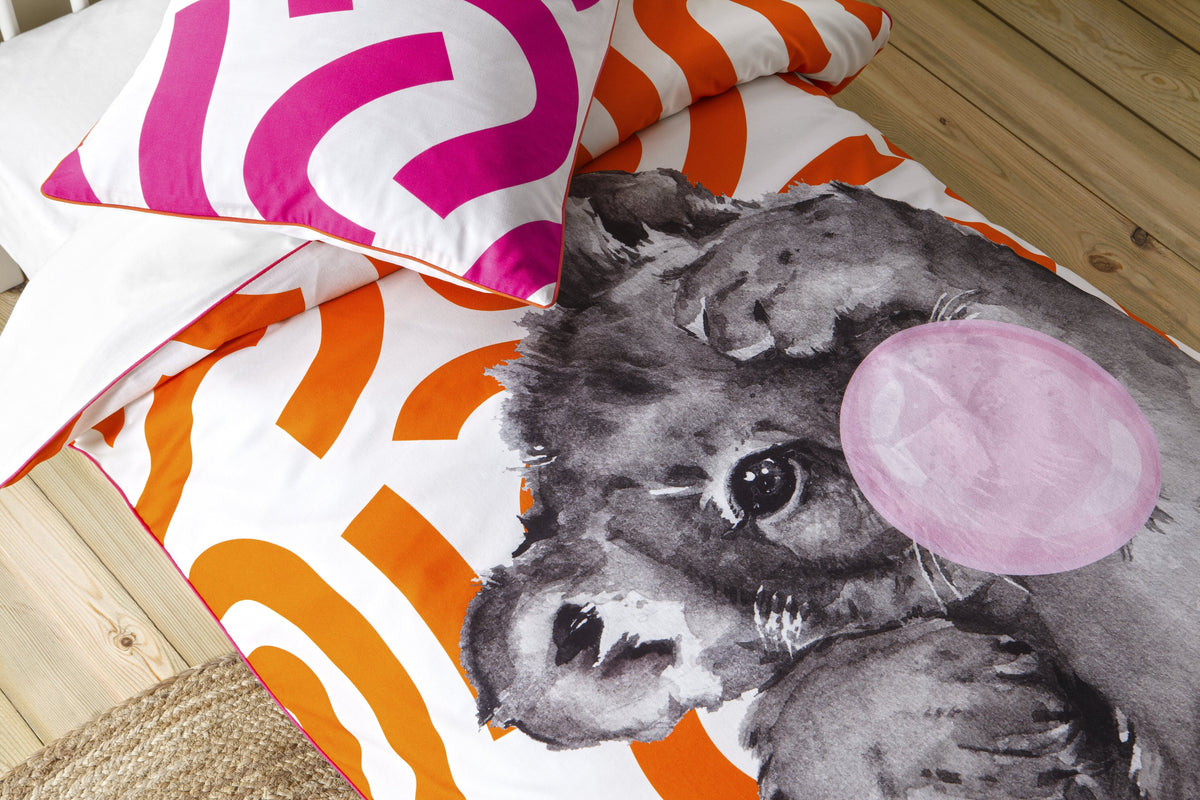 Hibboux | Bubble Gum Lion Duvet Cover Set