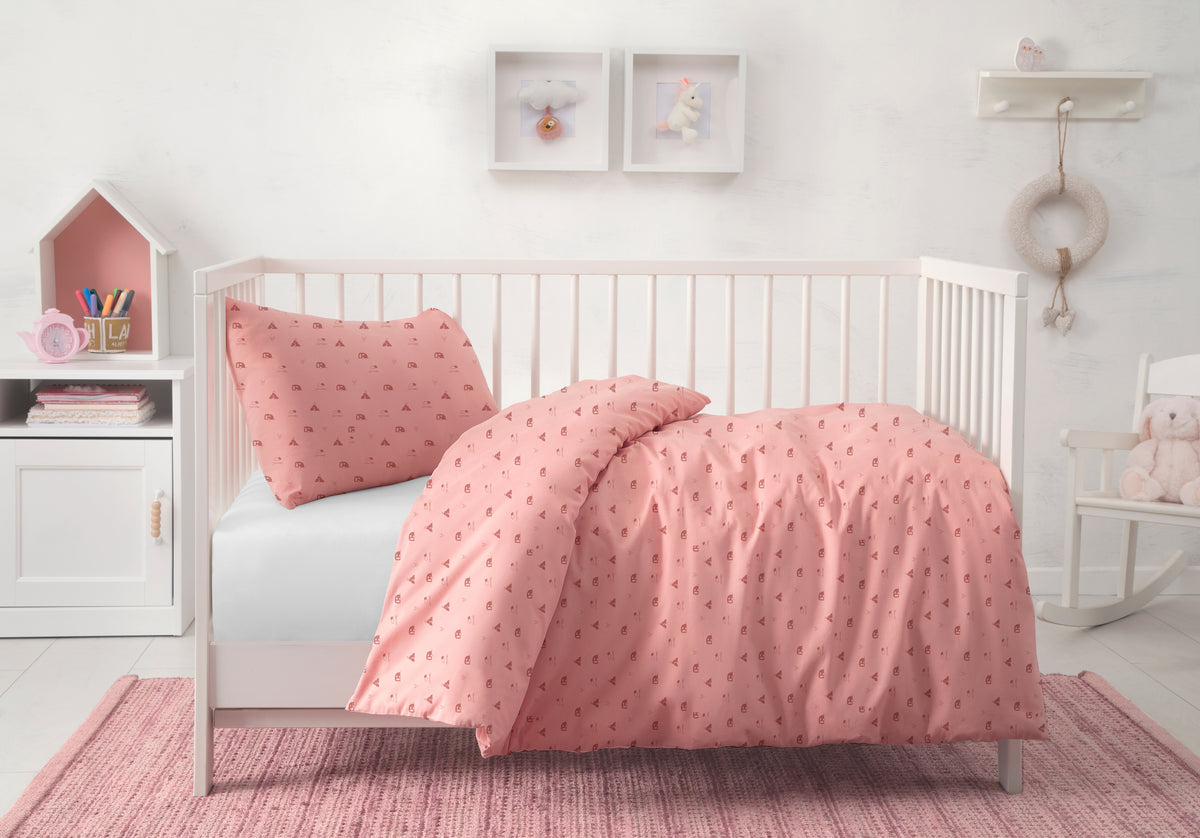 Hibboux Camper Rose Σετ Μαξιλαροθήκης (40x60cm) και Παπλωματοθήκης (100x135cm)