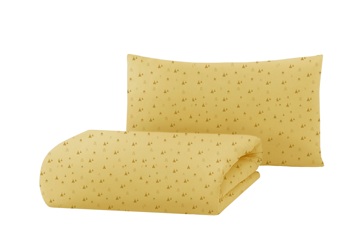 Hibboux Camper Yellow Σετ Μαξιλαροθήκης (40x60cm) και Παπλωματοθήκης (100x135cm)