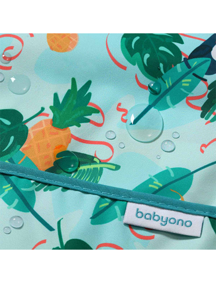 BabyOno | Αδιάβροχη σαλιάρα με μακρύ μανίκι 6m+ - Toucans