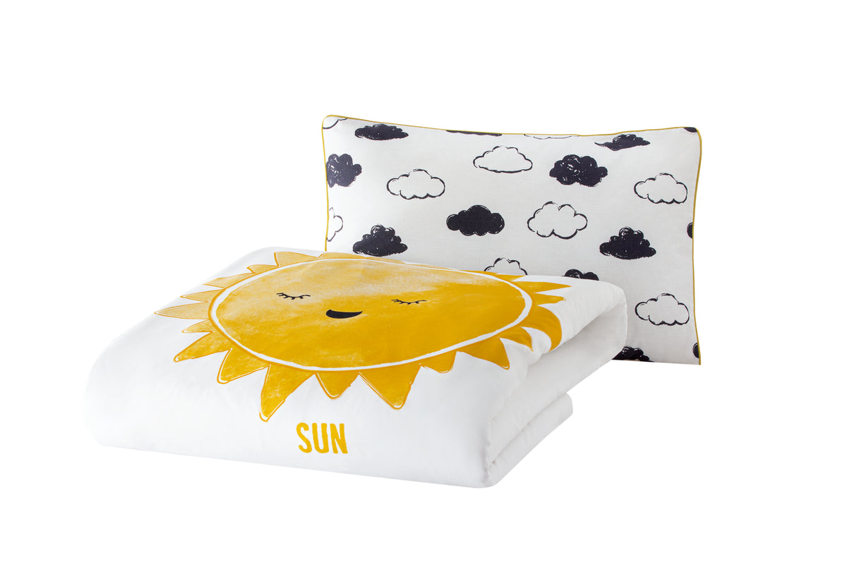 Hibboux Cosmic Sun Σετ Μαξιλαροθήκης (40x60cm) και Παπλωματοθήκης (100x135cm)